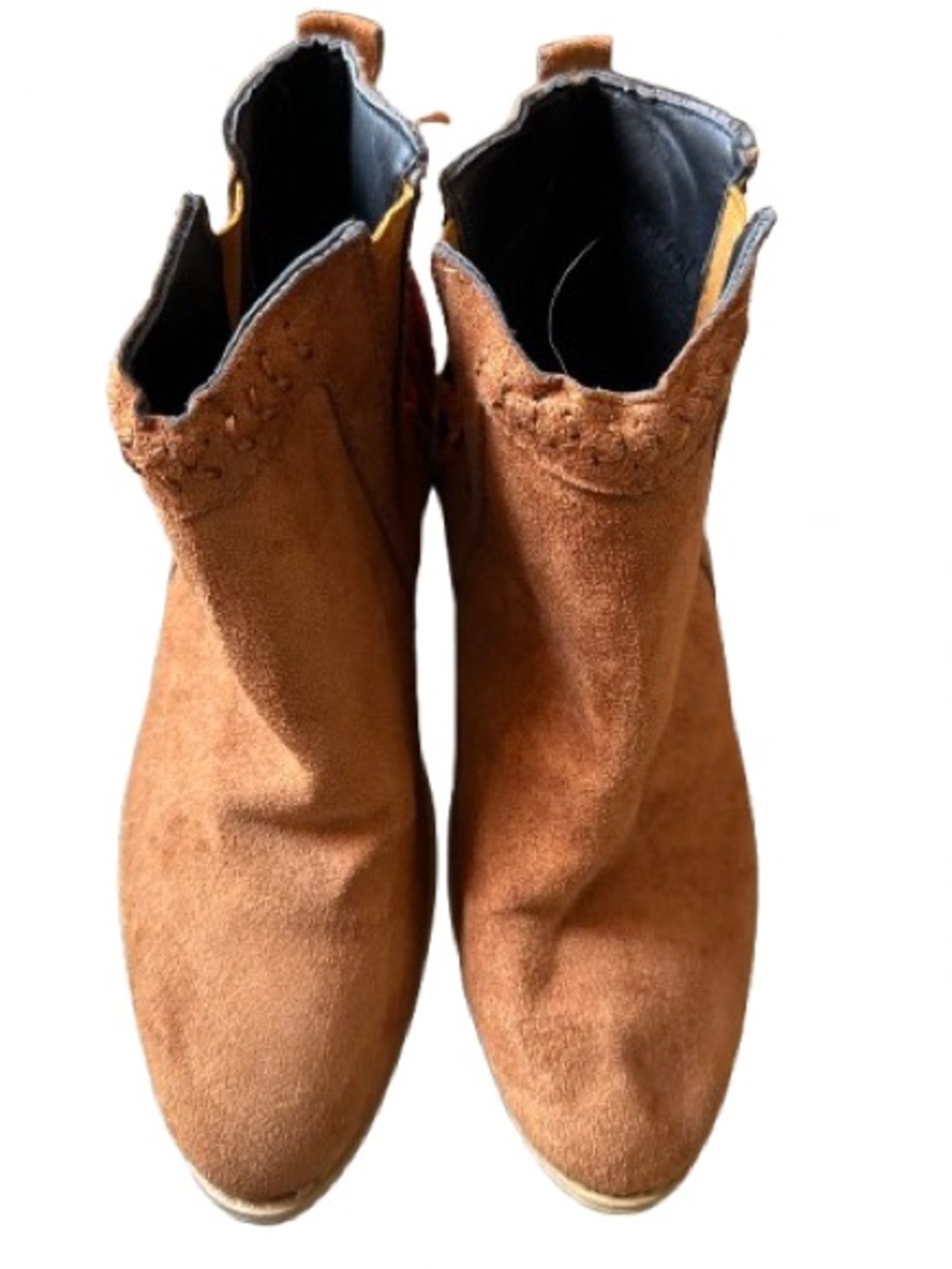 Women's Suede Ankle Booties in Tan